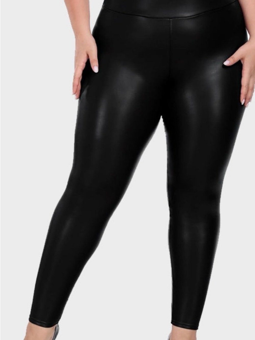 SPANX Faux Leather High-Rise Leggings in Black